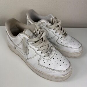 Nike Air Force 1 '07 Low Shoes Womens Size 8 White Leather Sneakers DD8959-100